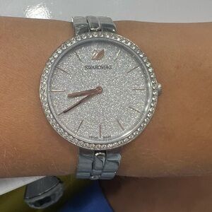 Swarovski Silver Crystal-Embellished Watch